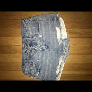 american eagle high rise jean shorts